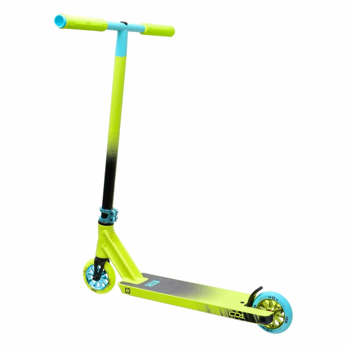 CORE CD1 Complete Stunt Scooter Lime & Teal I Adult Stunt Scooter Side Back Angle