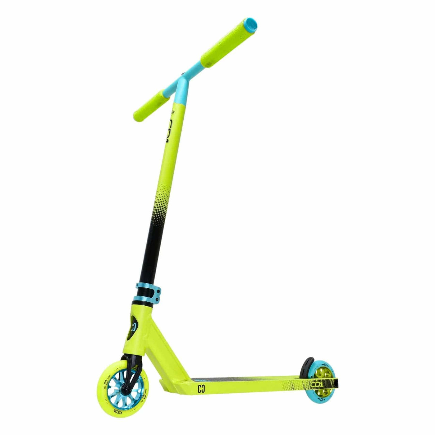 CORE CD1 Complete Stunt Scooter Lime & Teal I Adult Stunt Scooter Side Angle