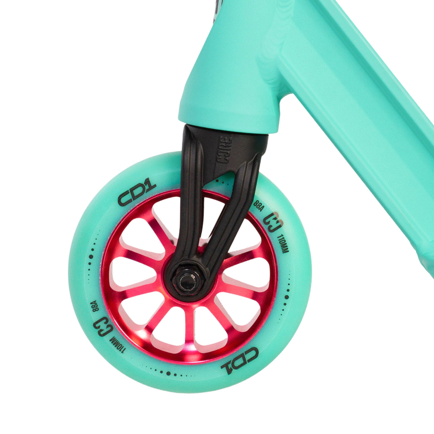 CORE CD1 Complete Stunt Scooter Teal & Pink I Adult Stunt Scooter Front Wheel