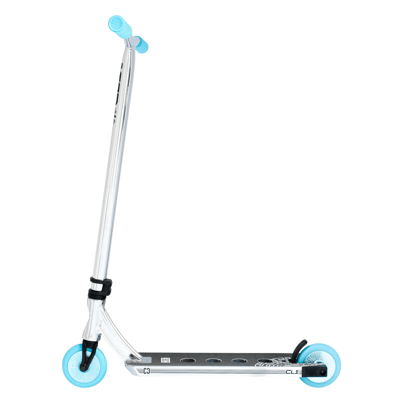 CORE CL1 Complete Stunt  Scooter Chrome & Teal I Adult Stunt Scooter Side