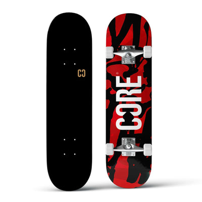CORE Complete Skateboard Red Splat C2 I Complete Skateboard Front Back