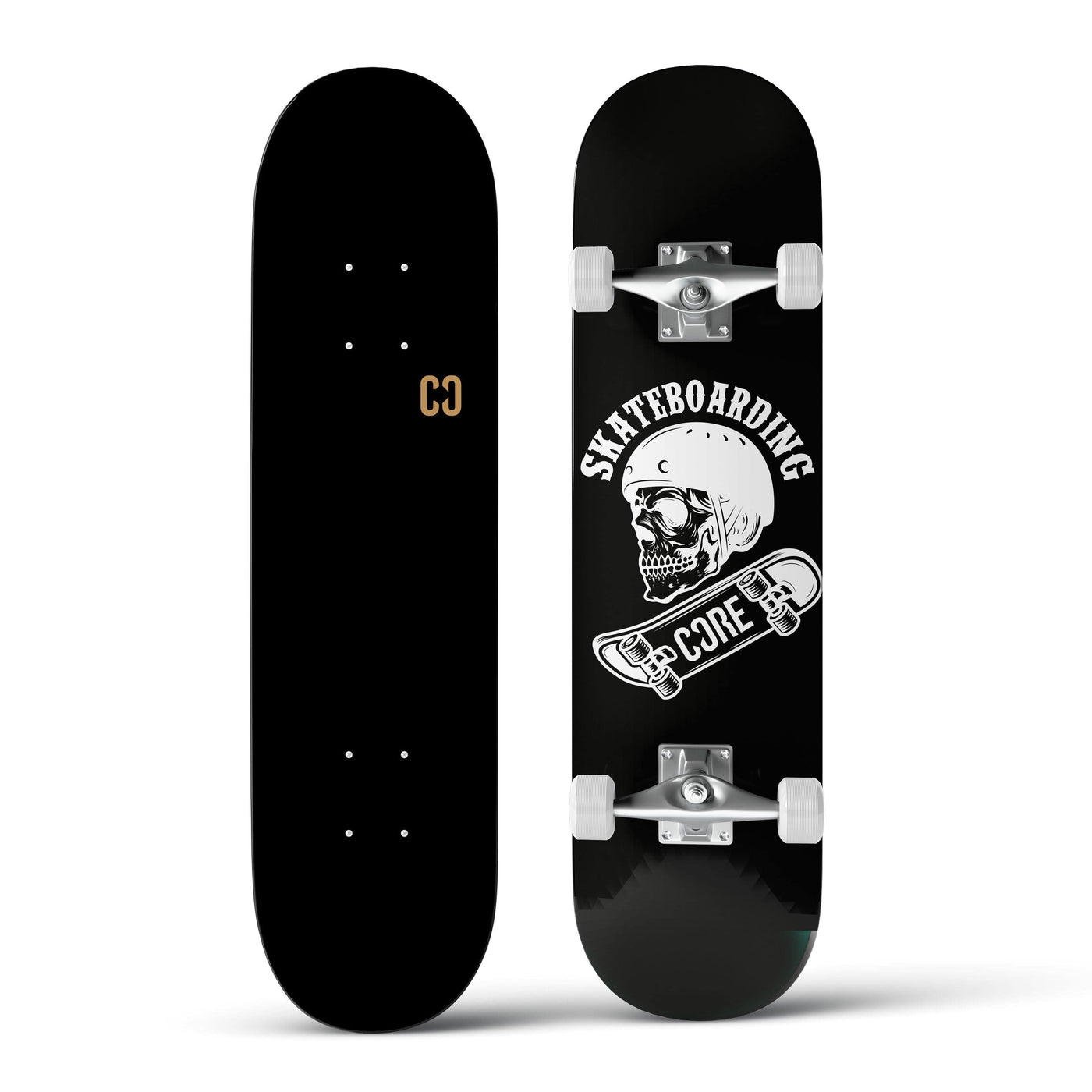 CORE Complete Skateboard Skull C2 I Complete Skateboard Front Back