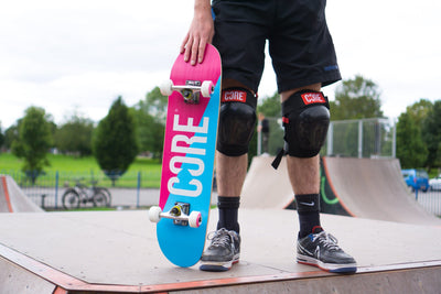 CORE Complete Skateboard C2 Split Pink & Blue 7.75 I Complete Skateboards Zoomed Out Holding
