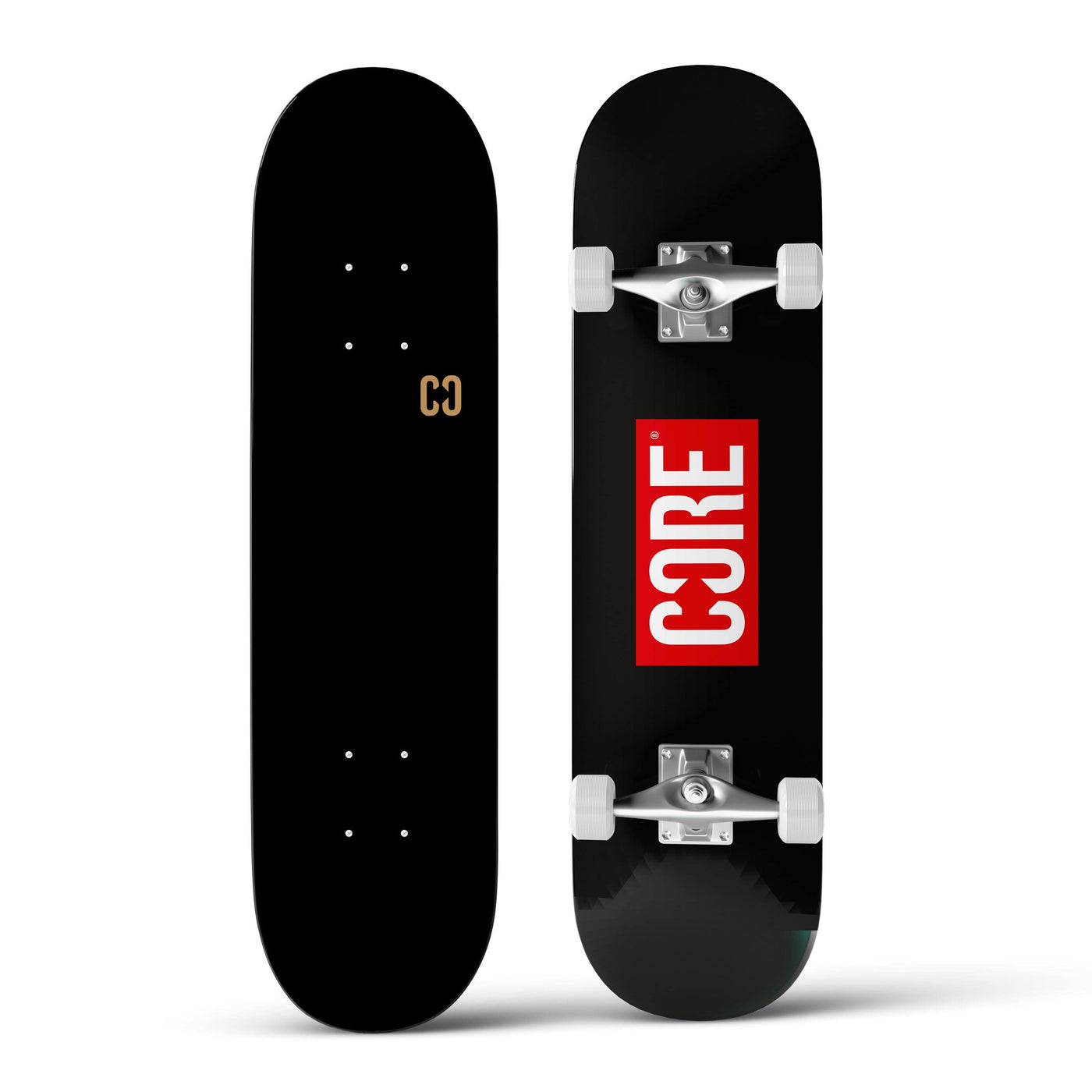 CORE Complete Skateboard Stamp Black C2 I Complete Skateboard Front Back