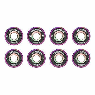 CORE Hardware Titanium Skate Bearings NeoChrome 8PK I Skate Board Bearings Multi