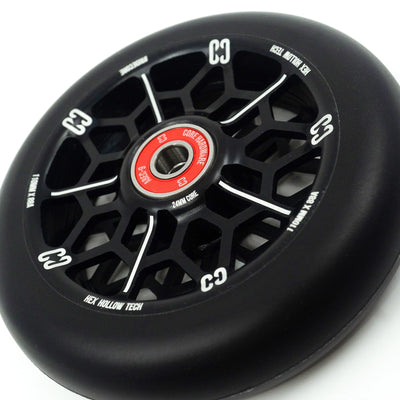 CORE Hex Hollow Stunt Black Scooter Wheel 110mm I Scooter Wheel Zoomed Angled