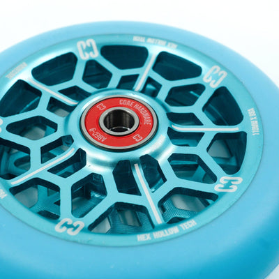 CORE Hex Hollow Stunt Mint Blue Scooter Wheel 110mm I Scooter Wheel Zoomed In