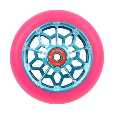 CORE Hex Hollow Stunt Pink & Blue Scooter Wheel 110mm I Scooter Wheel Side