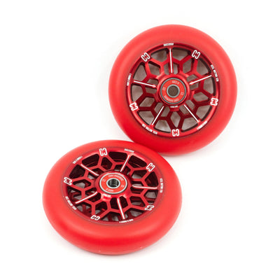 CORE Hex Hollow Stunt Red Scooter Wheel 110mm I Scooter Wheel Paired