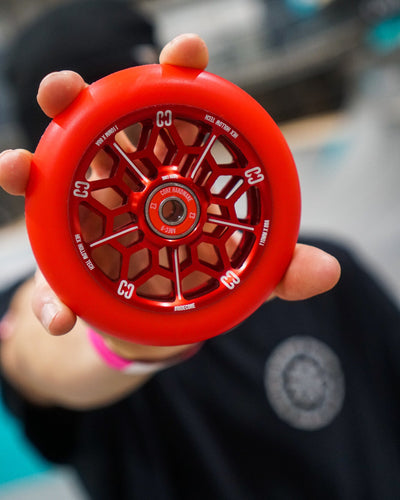 CORE Hex Hollow Stunt Red Scooter Wheel 110mm I Scooter Wheel Holding