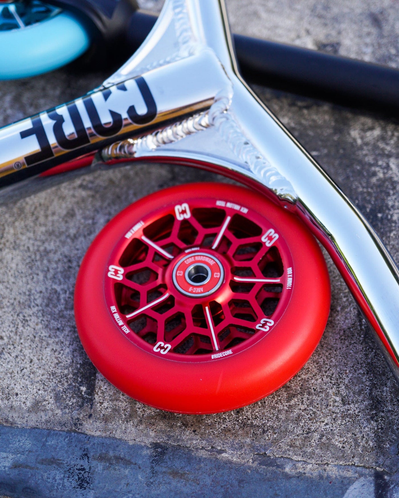 CORE Hex Hollow Stunt Red Scooter Wheel 110mm I Scooter Wheel Scooter Bar