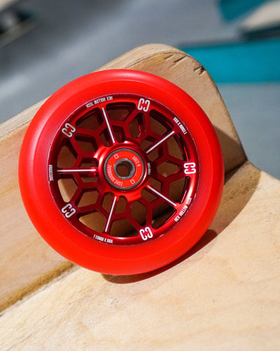 CORE Hex Hollow Stunt Red Scooter Wheel 110mm I Scooter Wheel Leaning