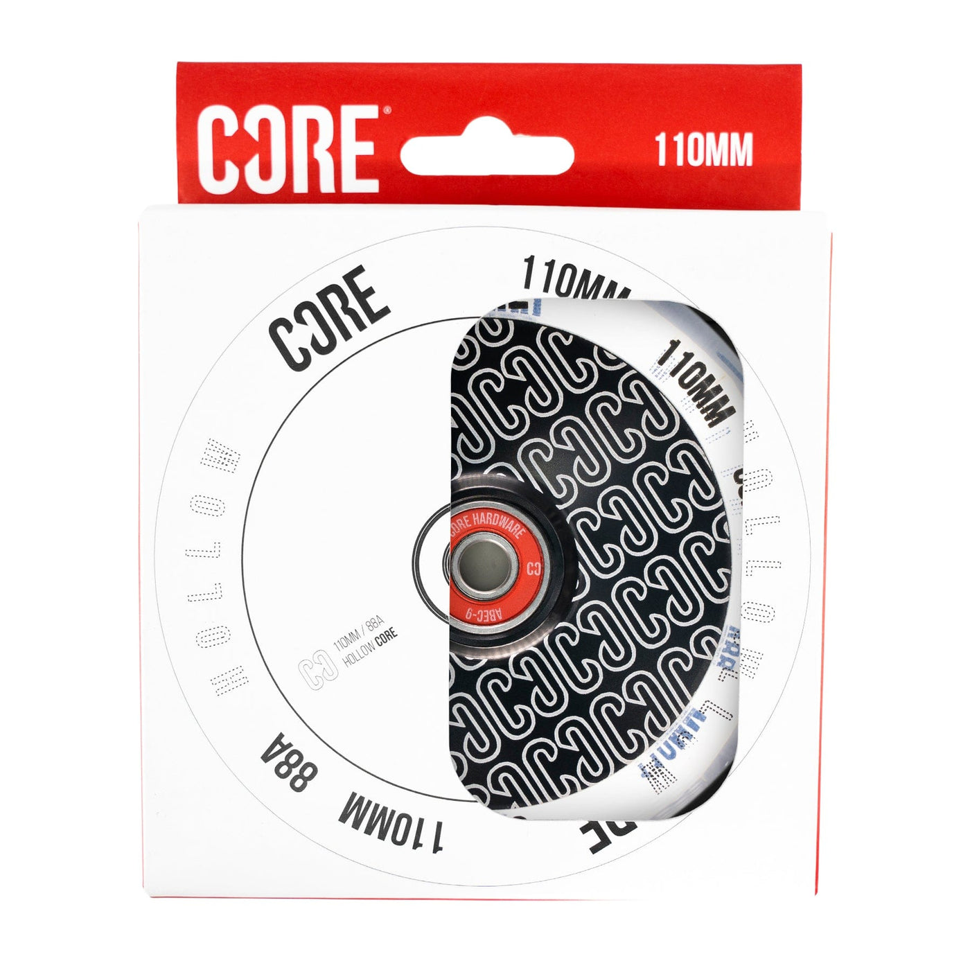 CORE Hollow Stunt Scooter Wheel Repeat 110mm - Clear/Black 5060719852647