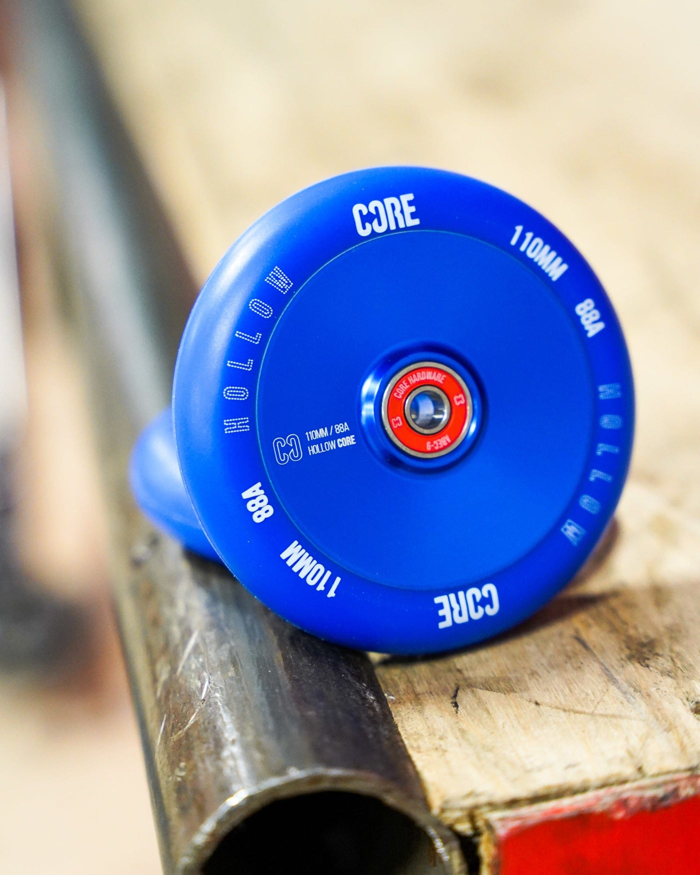 CORE Hex Hollow Stunt V2 Blue Scooter Wheel 110mm I Scooter Wheel Pair Leaning