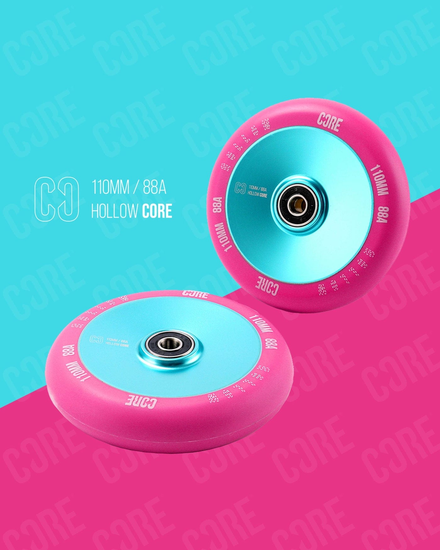 CORE Hollow V2 Pink/Blue Scooter Wheel 110mm I Stunt Scooter Wheel Additional Advertisement