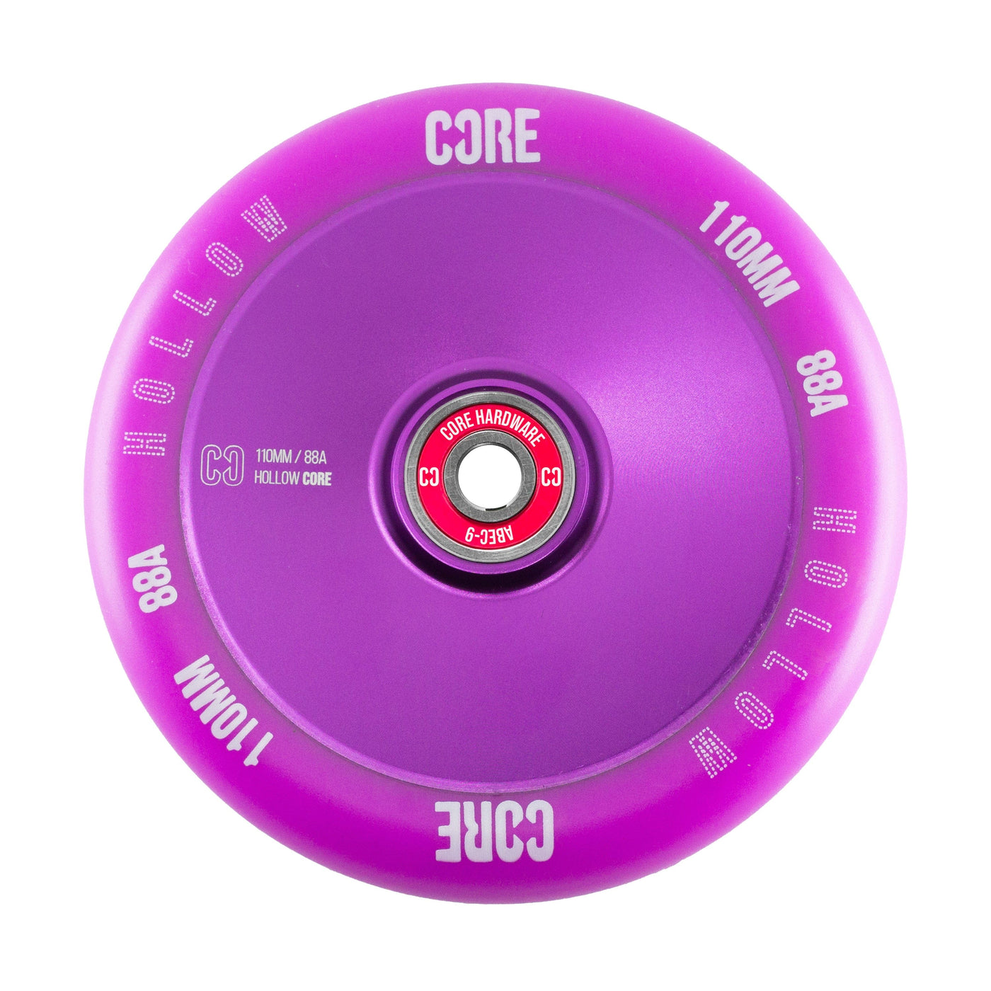 CORE Hex Hollow Stunt V2 Purple Scooter Wheel 110mm I Scooter Wheel Side