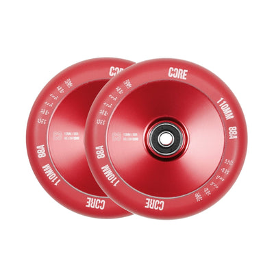 CORE Hollow V2 Red Scooter Wheel 110mm I Stunt Scooter Wheel Additional Pair