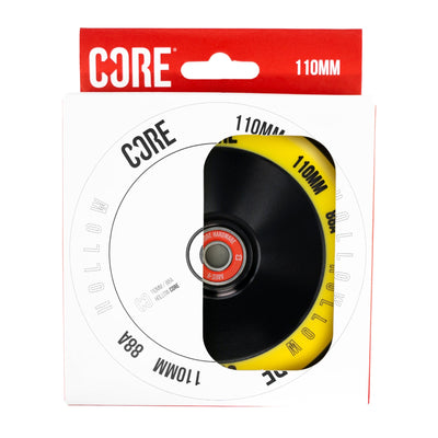 CORE Hex Hollow Stunt V2 Yellow-Black Scooter Wheel 110mm I Scooter Wheel Packaging