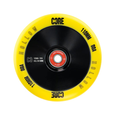 CORE Hex Hollow Stunt V2 Yellow-Black Scooter Wheel 110mm I Scooter Wheel Side