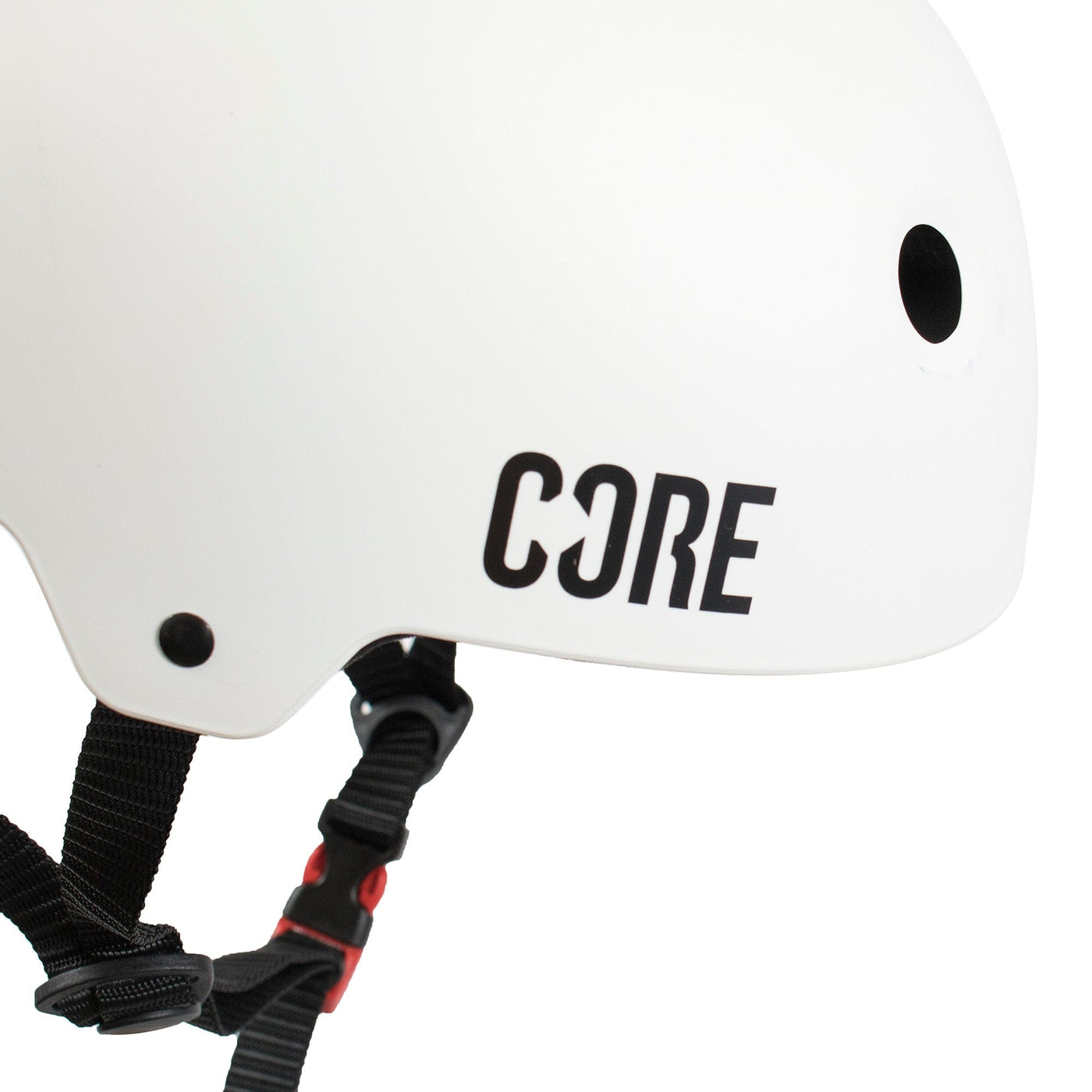 CORE Pro Light Skateboard Helmet White/Black I Skateboarding Hemet Side Logo