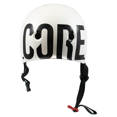 CORE Pro Light Skateboard Helmet White/Black I Skateboarding Hemet Zoomed Out Logo