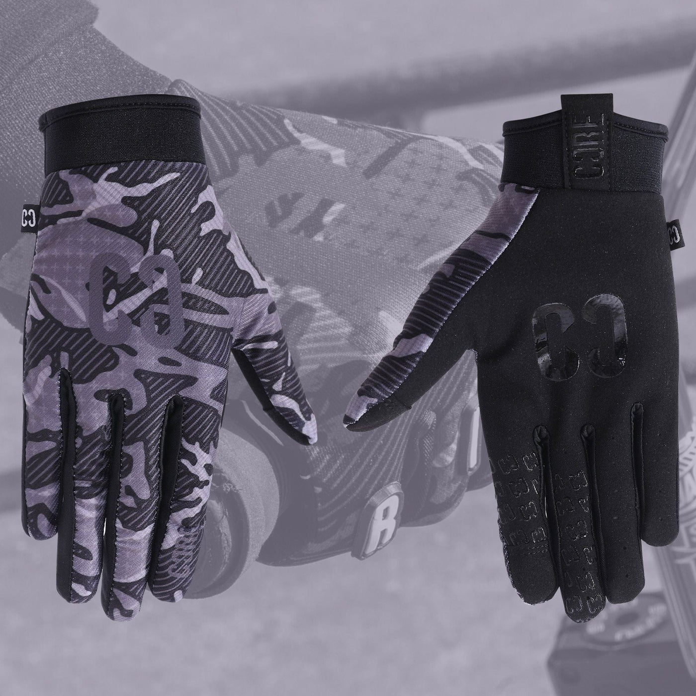 CORE Protection Aero Skateboard Gloves Black Camo I Skateboarding Gloves Pair