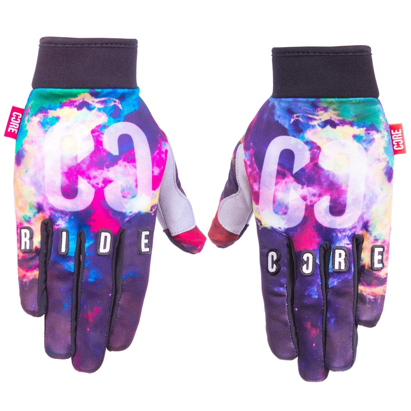 CORE Protection BMX Gloves Neon Galaxy I Bike Gloves Together