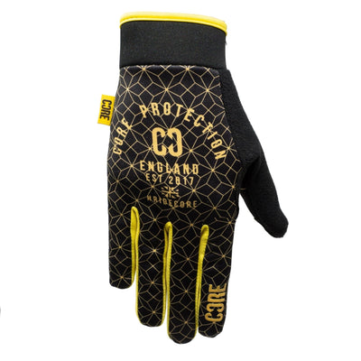 CORE Protection BMX Gloves SR Black Gold Geo I Bike Gloves