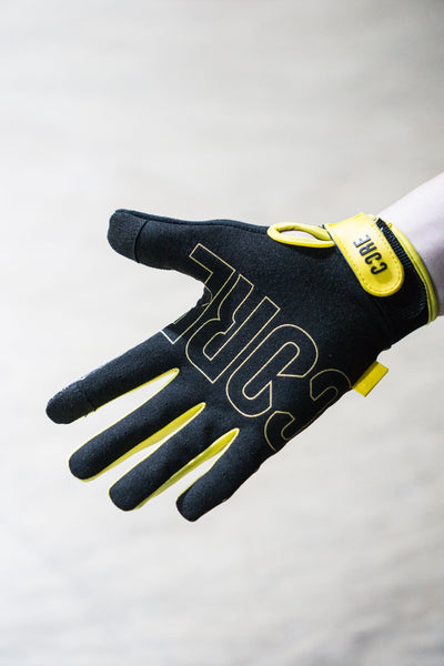 CORE Protection BMX Gloves SR Black Gold Geo I Bike Gloves Product in Use Palm