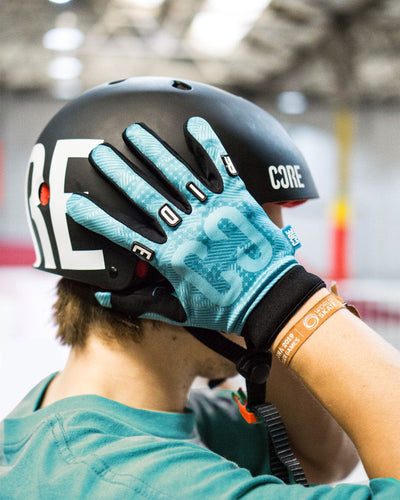 CORE Protection BMX Gloves Teal I Bike Gloves Product in Use