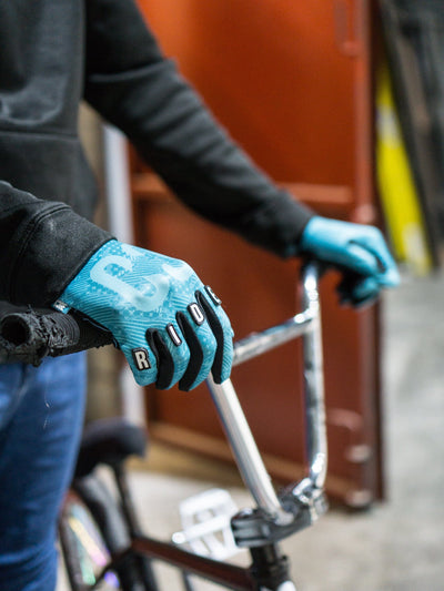 CORE Protection BMX Gloves Teal I Bike Gloves Alt Angle Product in Use