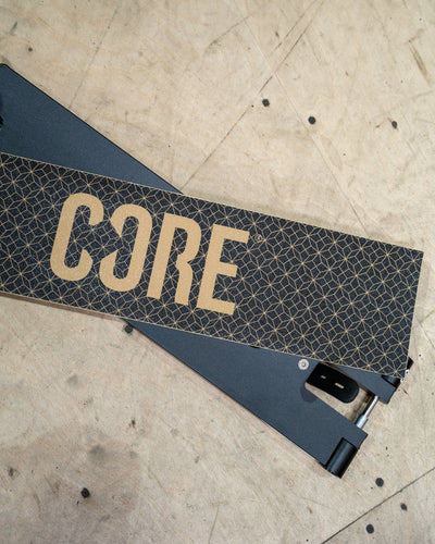 Core Scooter Grip Tape Classic Grid Gold I Grip Tape Scooter Top Down