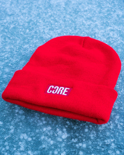 CORE Skate Beanie Red I Skate Beanies Alt Angle Zoomed Out