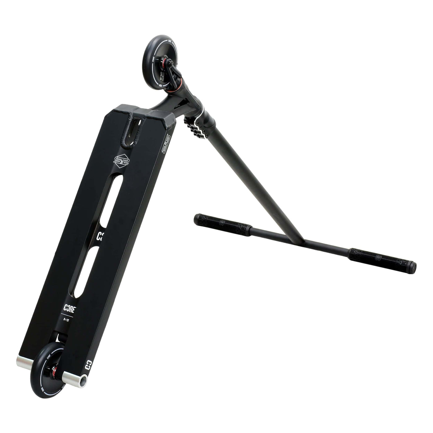 CORE ST2 Stunt Scooter Black I Adult Stunt Scooter Leaning Side